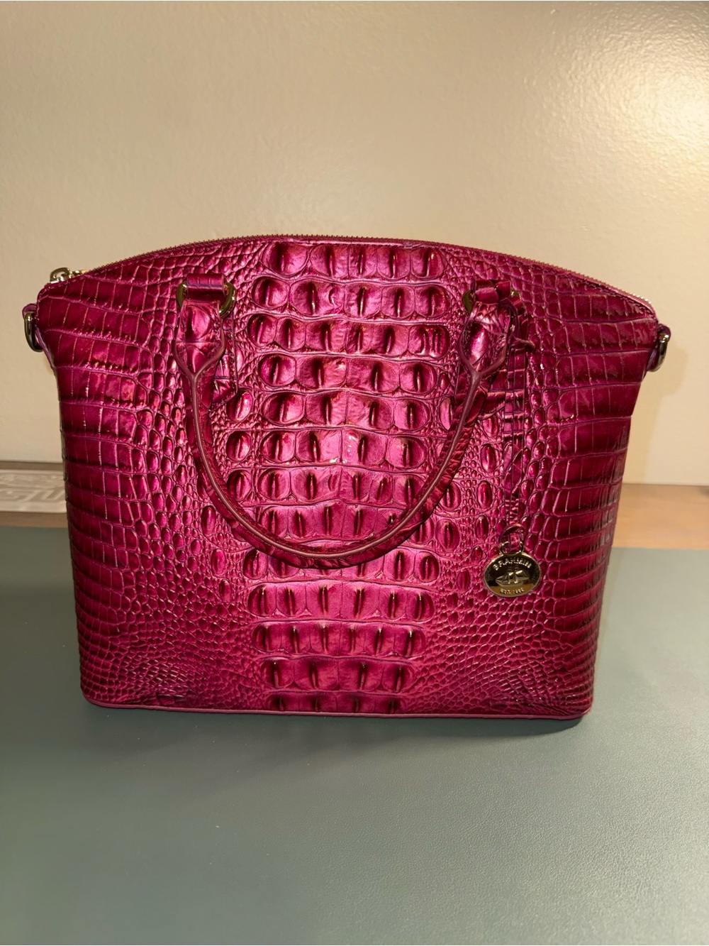 NWT BRAHMIN MEDIUM DUXBURY POMEGRANATE WITH CC WALLET